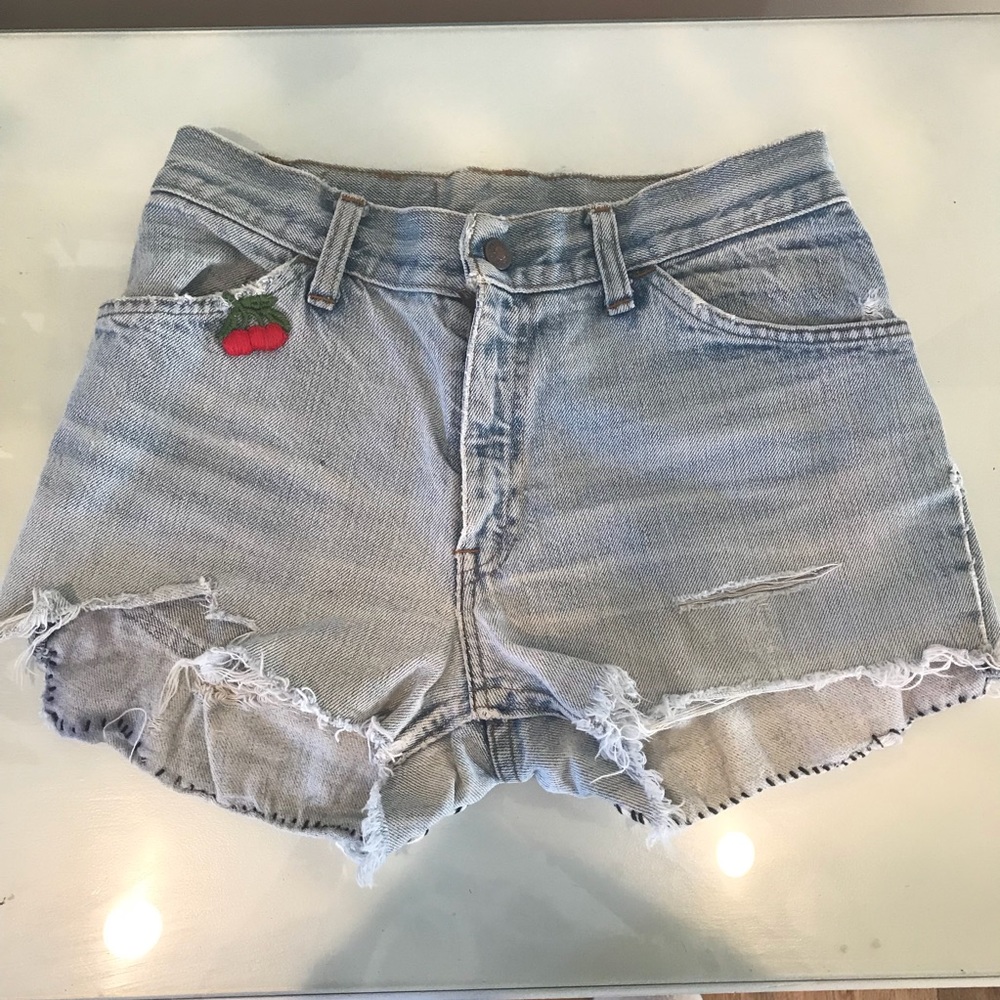 Vtg Denim LEVI booty shorts custom one of a kind